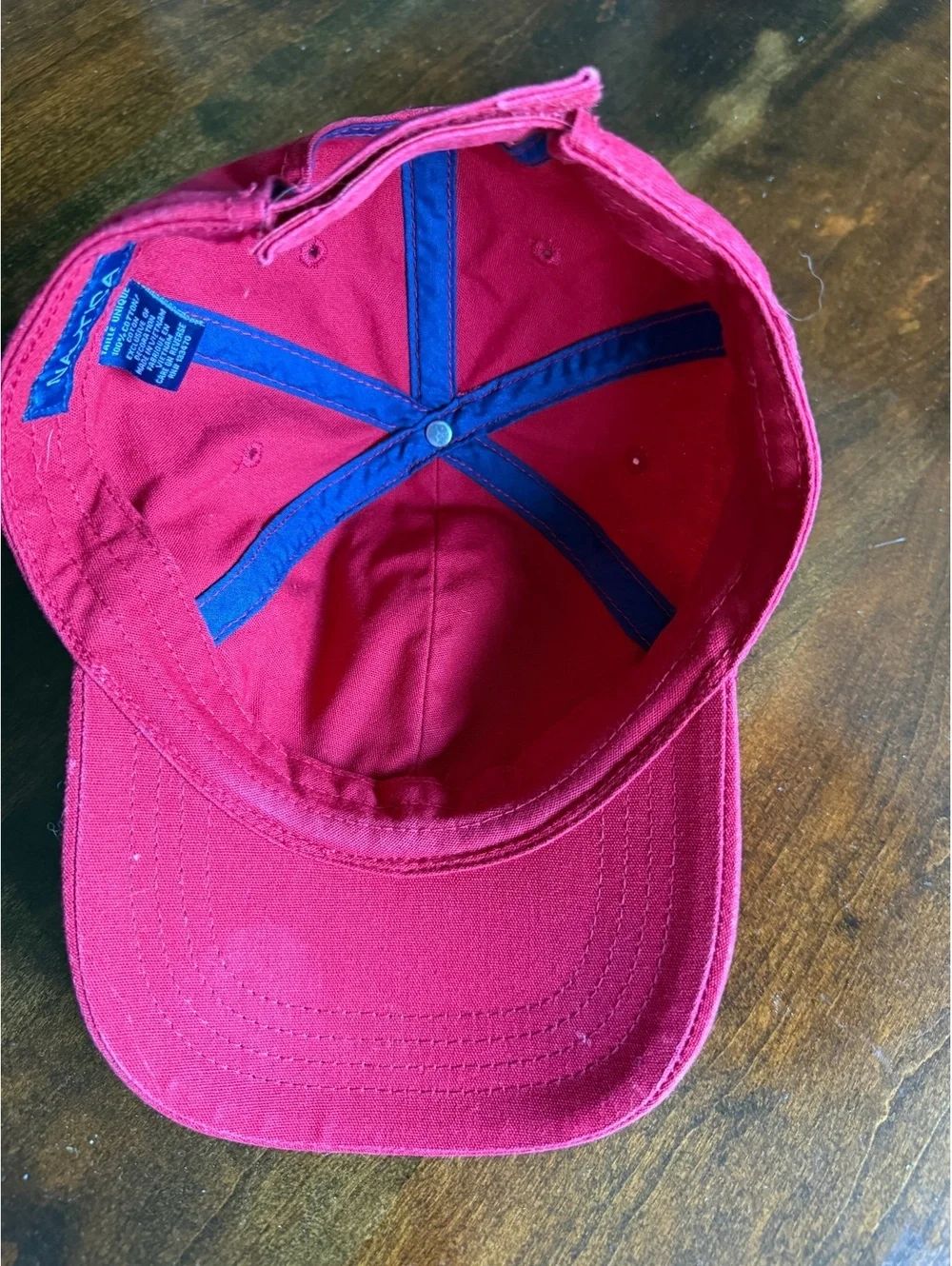 Nautica Red Adjustable Baseball Cap with Logo Embroidery